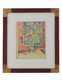 AMERICAN MIXED MEDIA PAINTING SIGNED LYNNE DREXLER