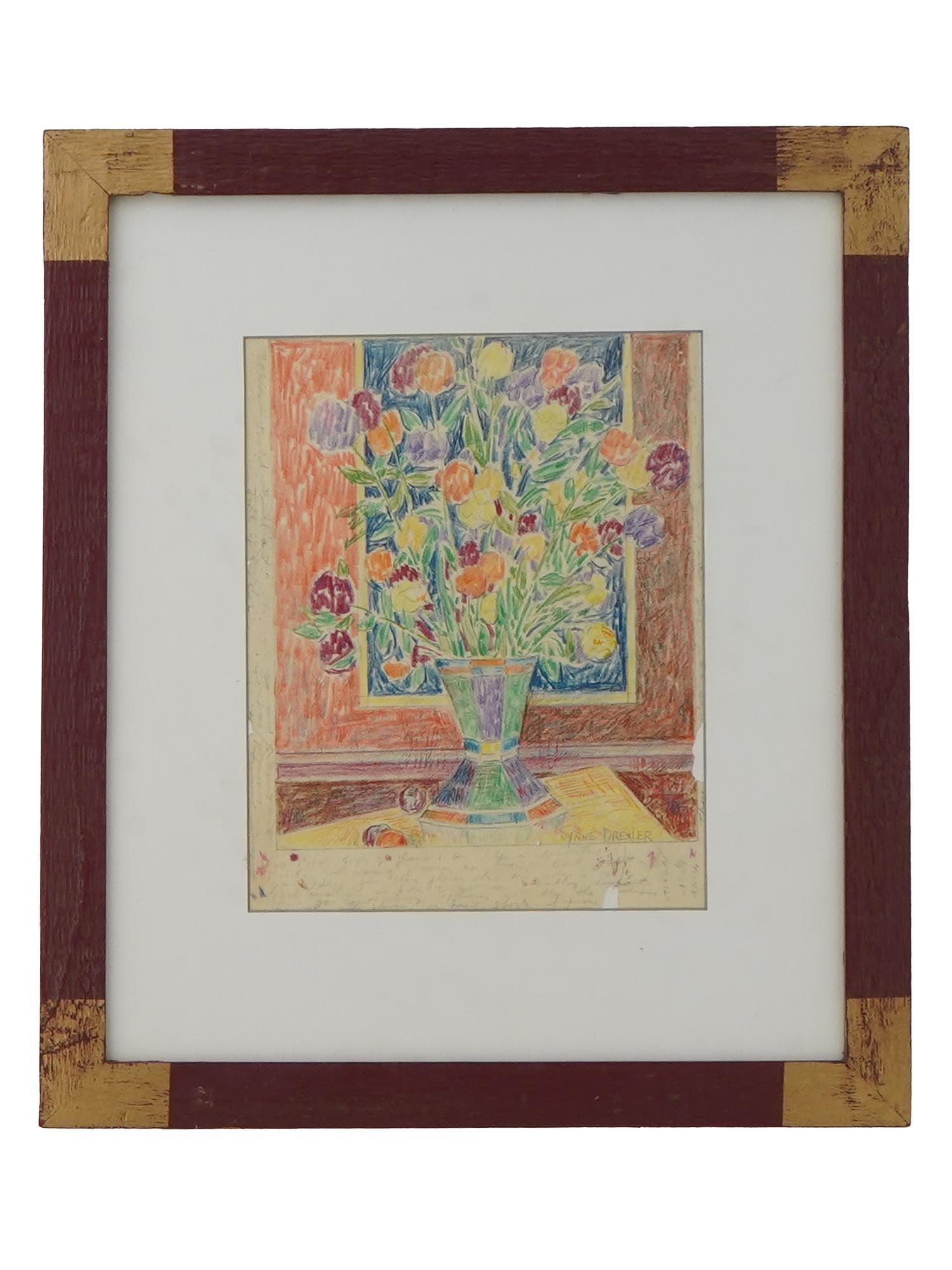 AMERICAN MIXED MEDIA PAINTING SIGNED LYNNE DREXLER (1 of 4)