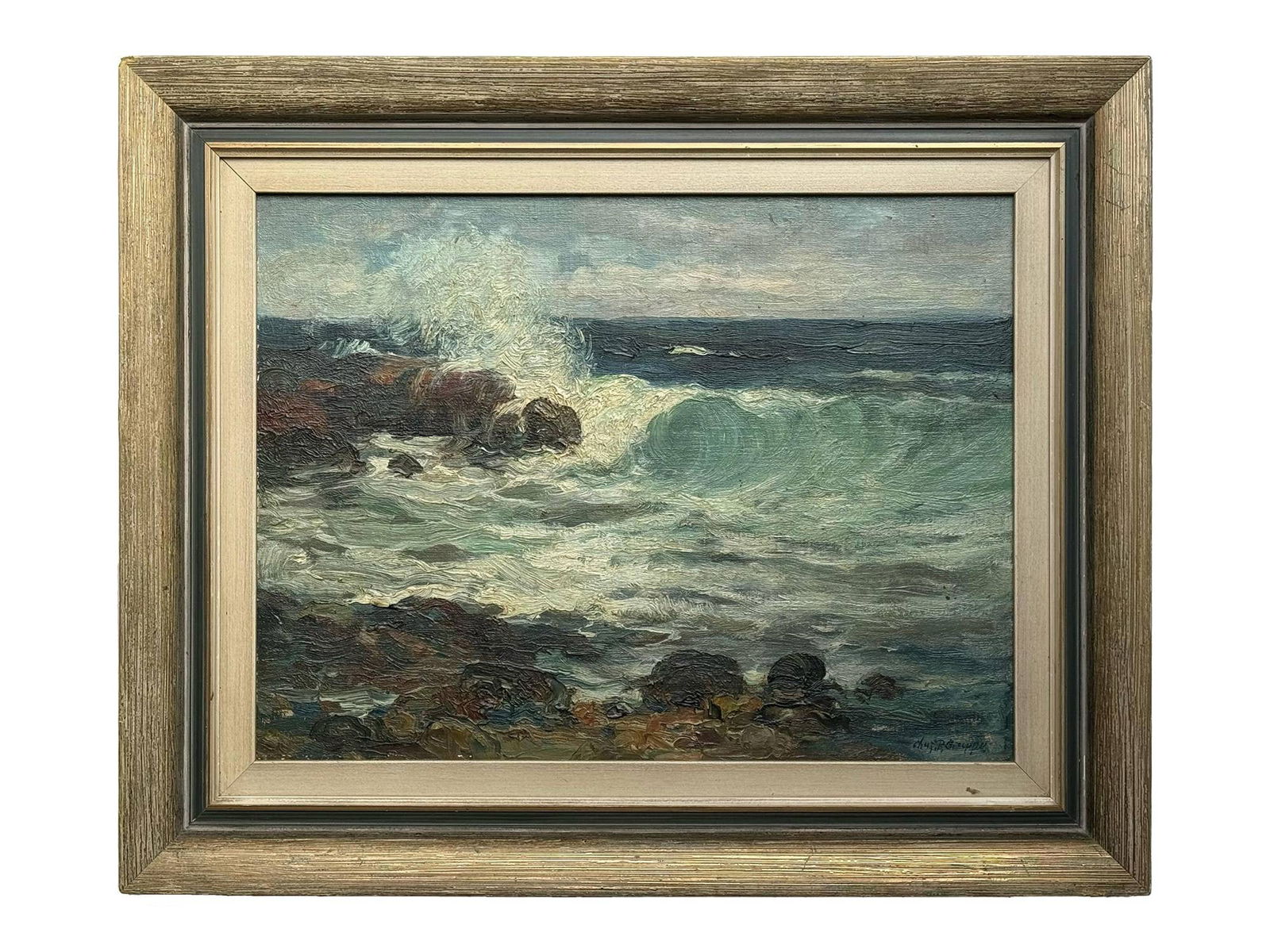 CHARLES PAUL GRUPPE ANTIQUE AMERICAN OIL PAINTING (1 of 4)