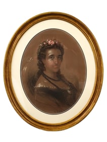 19TH C RUSSIAN PASTEL PAINTING BY ANDREI BELLOLI