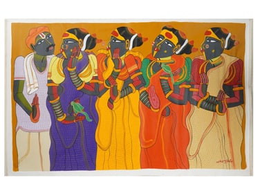 MID CENTURY INDIAN SCHOOL THOTA VAIKUNTAM PAINTING