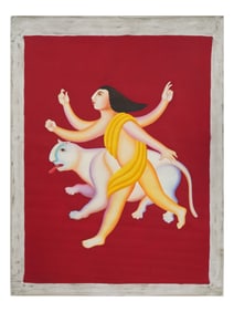 MID CENTURY INDIAN SCHOOL MANJIT BAWA PAINTING