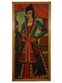 MUHAMMAD HASSAN SCHOOL QAJAR PRINCE OIL PAINTING