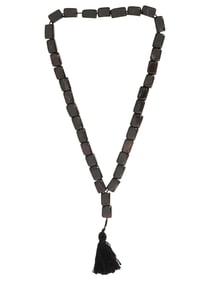 DARK BROWN STONE BEADED ROSARY ON STRING