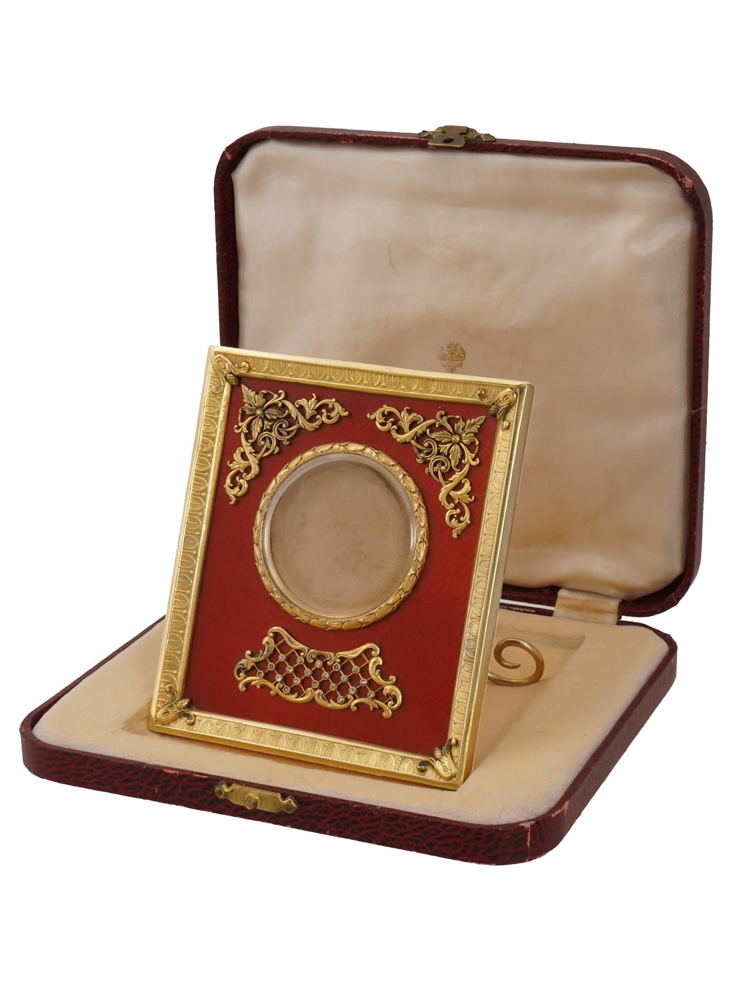 RUSSIAN GILT SILVER ENAMEL WITH DIAMONDS PICTURE FRAME (1 of 10)