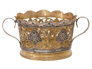 SOVIET GILT SILVER CANDY BOWL BY KUBACHI ART FACTORY