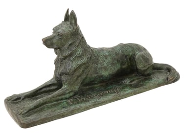 RUSSIAN DOG BRONZE FIGURE BY PIERRE TOURGUENEFF