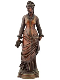 ANTIQUE FRENCH EMILE CHATROUSSE BRONZE SCULPTURE