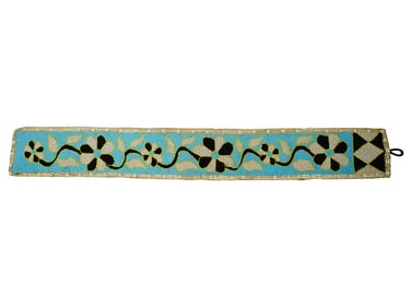 AFRICAN TEXTILE WITH FLORAL BEADED DESIGN