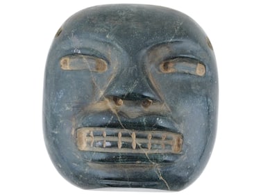 ANCIENT PRE COLUMBIAN OLMEC STONE MASK 1150 TO 550 BC