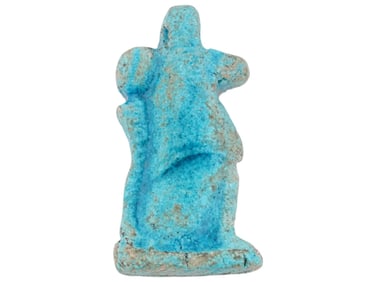 ANCIENT EGYPTIAN FAIENCE BABOON AMULET 305 TO 30 BC