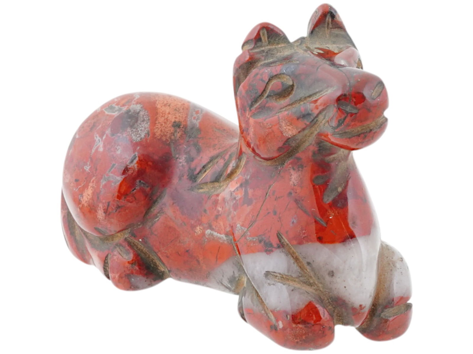 ANCIENT EGYPTIAN RED JASPER HORSE IGURINE 305 TO 30 BC (1 of 6)