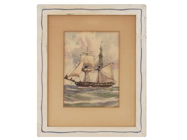 AMERICAN MARINE SHIP LITHOGRAPH AFTER GORDON GRANT