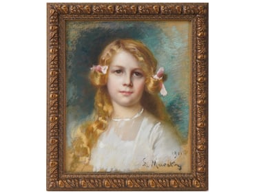 FRENCH PORTRAIT PAINTING ATTR TO EUPHEMIE MURATON