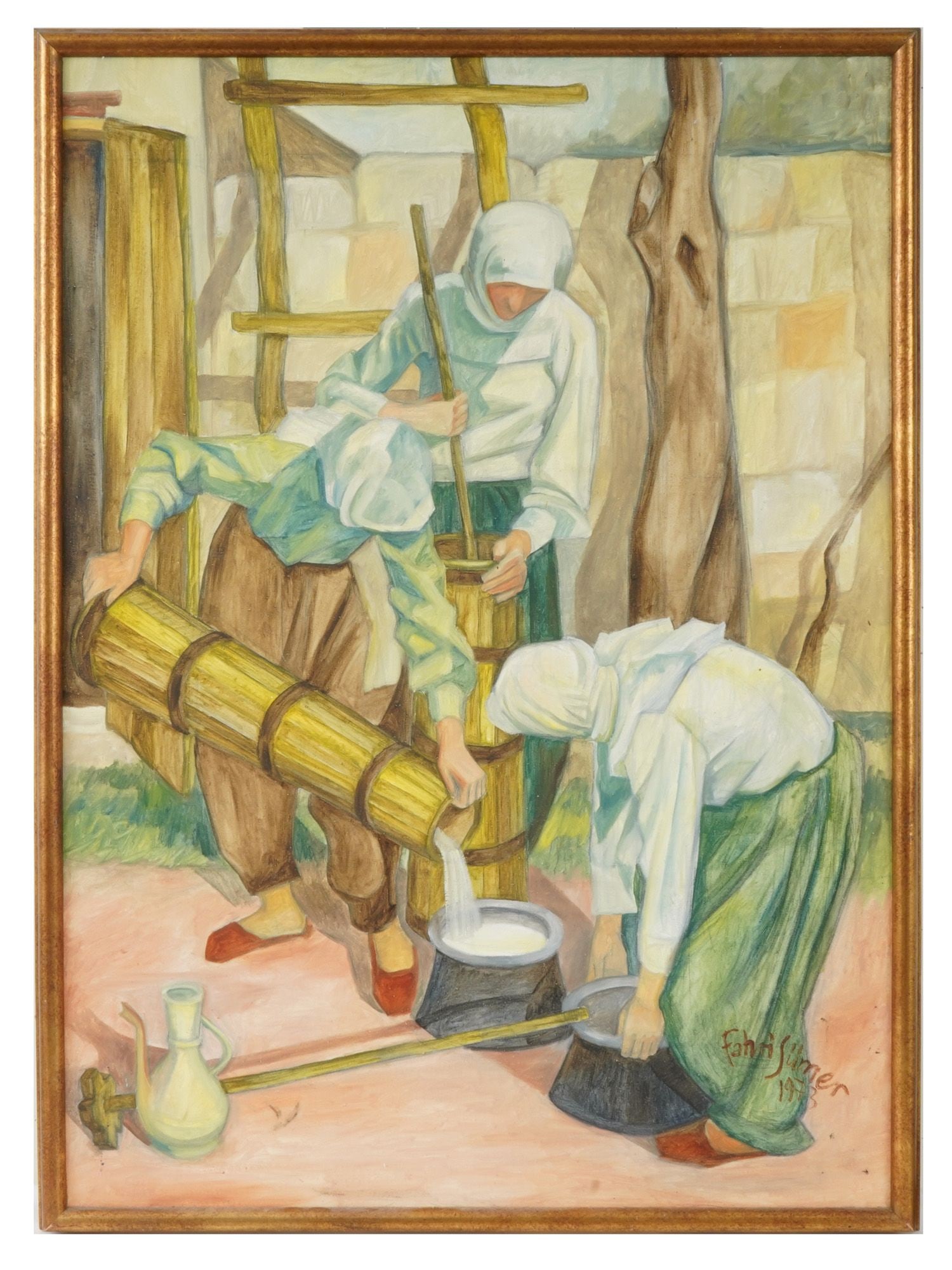 TURKISH GENRE SCENE OIL PAINTING BY FAHRI SUMER (1 of 6)