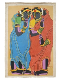 MID CENTURY INDIAN SCHOOL THOTA VAIKUNTAM PAINTING