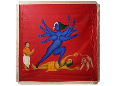 MID CENTURY INDIAN SCHOOL MANJIT BAWA PAINTING
