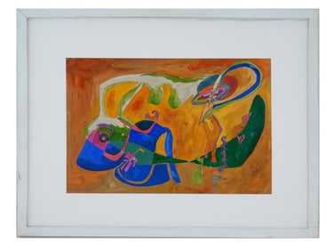 ROLPH SCARLETT AMERICAN ABSTRACT MIXED MEDIA PAINTING