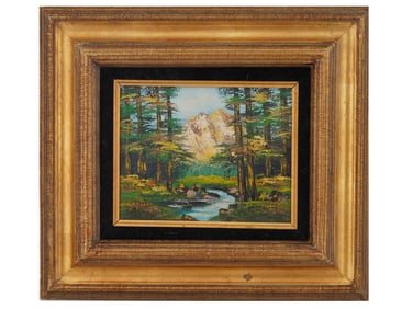 SIGNED T MORAN VINTAGE AMERICAN SCHOOL PAINTING