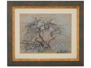 RAYMOND THIBESART FRENCH LANDSCAPE PASTEL PAINTING