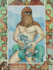 MEXICAN MIXED MEDIA PAINTING BY GUILLERMO ROBLES