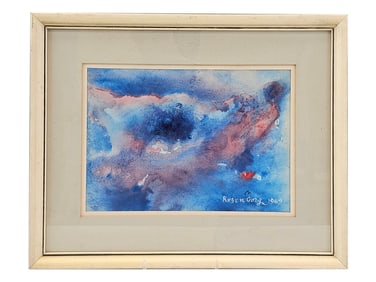 RALPH ROSENBORG AMERICAN ABSTRACT WATERCOLOR PAINTING