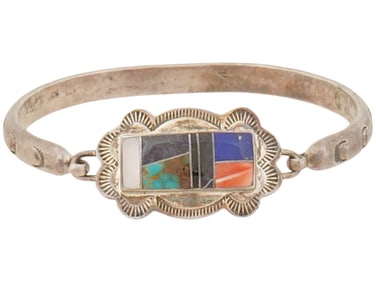 VINTAGE STERLING SILVER BRACELET WITH STONES