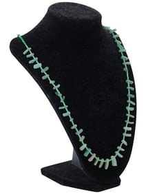 ANCIENT ROMAN GREEN GLASS BEAD NECKLACE
