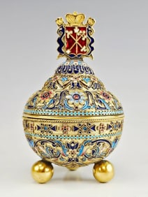 RUSSIAN SILVER CLOISONNE ENAMEL ST PETERSBURG BOX