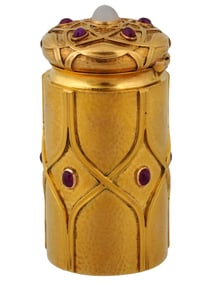 RUSSIAN 14K GOLD AND RUBY STONES PERFUME BOTTLE