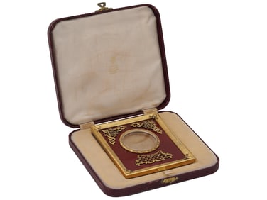 RUSSIAN GILT SILVER DIAMONDS AND GUILLOCHE FRAME