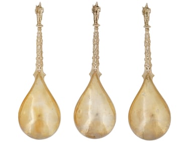 LOT OF THREE ANTIQUE ENGLISH SILVER SPOONS CA 1800