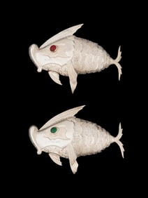 VINTAGE MID CENTURY FISH SALT PEPPER SHAKERS