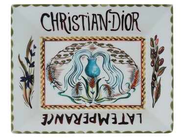 CONTEMPORARY CHRISTIAN DIOR TAROT PORCELAIN ASHTRAY