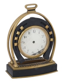 MID CEN HERMES PARIS HORSESHOE DESIGN TRAVEL CLOCK