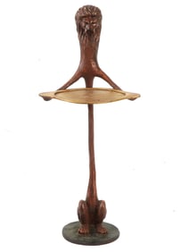 BILL HUEBBE 1991 COMPOSITE LION SCULPTURE CARD STAND