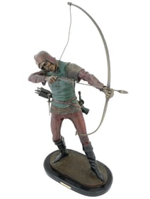 BRONZE SCULPTURE OF A BOWMAN BY PIERRE TOURGUENEFF