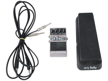 GUITAR CRY BABY AND GRUNGE EFFECTS PEDALS W AUDIO CABLE