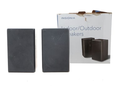 INSIGNIA INDOOR 2 WAY OUTDOOR SPEAKERS PAIR IOB