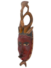 WEST AFRICAN BAULE PEOPLE WOOD MASK FROM IVORY COAST