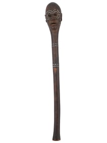 VINTAGE CARVED SANDALWOOD SCULPTURED CLUB