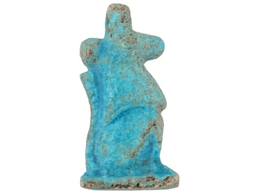 ANCIENT EGYPTIAN FAIENCE BABOON GOD AMULET PENDANT
