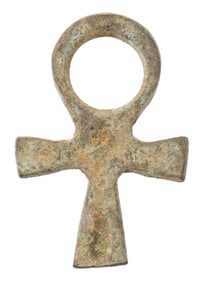 ANCIENT EGYPTIAN BRONZE ANKH PENDANT CIRCA 600 BC