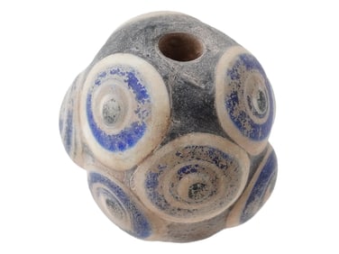 ANCIENT PHOENICIAN RAISED EYES FUSED GLASS BEAD