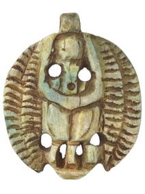 ANCIENT EGYPTIAN CARVED LIMESTONE SCARAB AMULET PENDANT