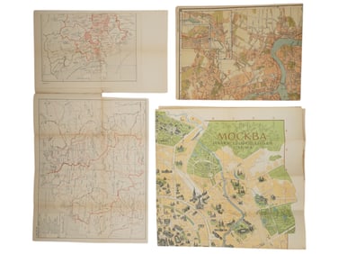 RUSSIAN SOVIET ERA HISTORICAL MAPS MOSCOW LENINGRAD