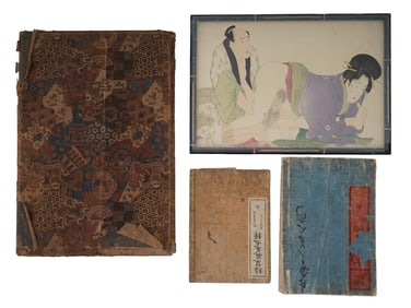ANTIQUE JAPANESE EROTIC UKIYO E SHUNGA WOODBLOCK PRINTS