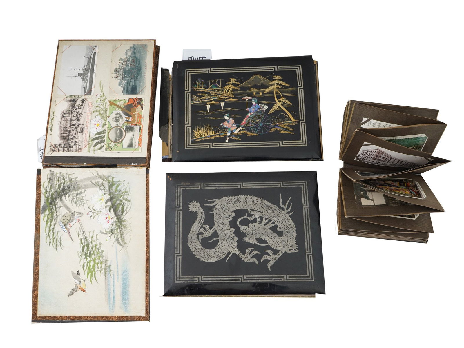 JAPANESE ALBUMS WITH 330 POSTCARDS AND REAL PHOTOS (1 of 14)