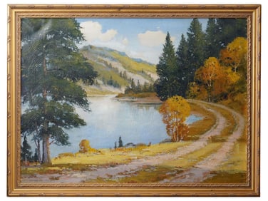AMERICAN OIL PAINTING SIGNED ERNEST T FREDERICKS