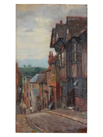 BRITISH PAINTING BY BROOK HARRISON STREET SCENE
